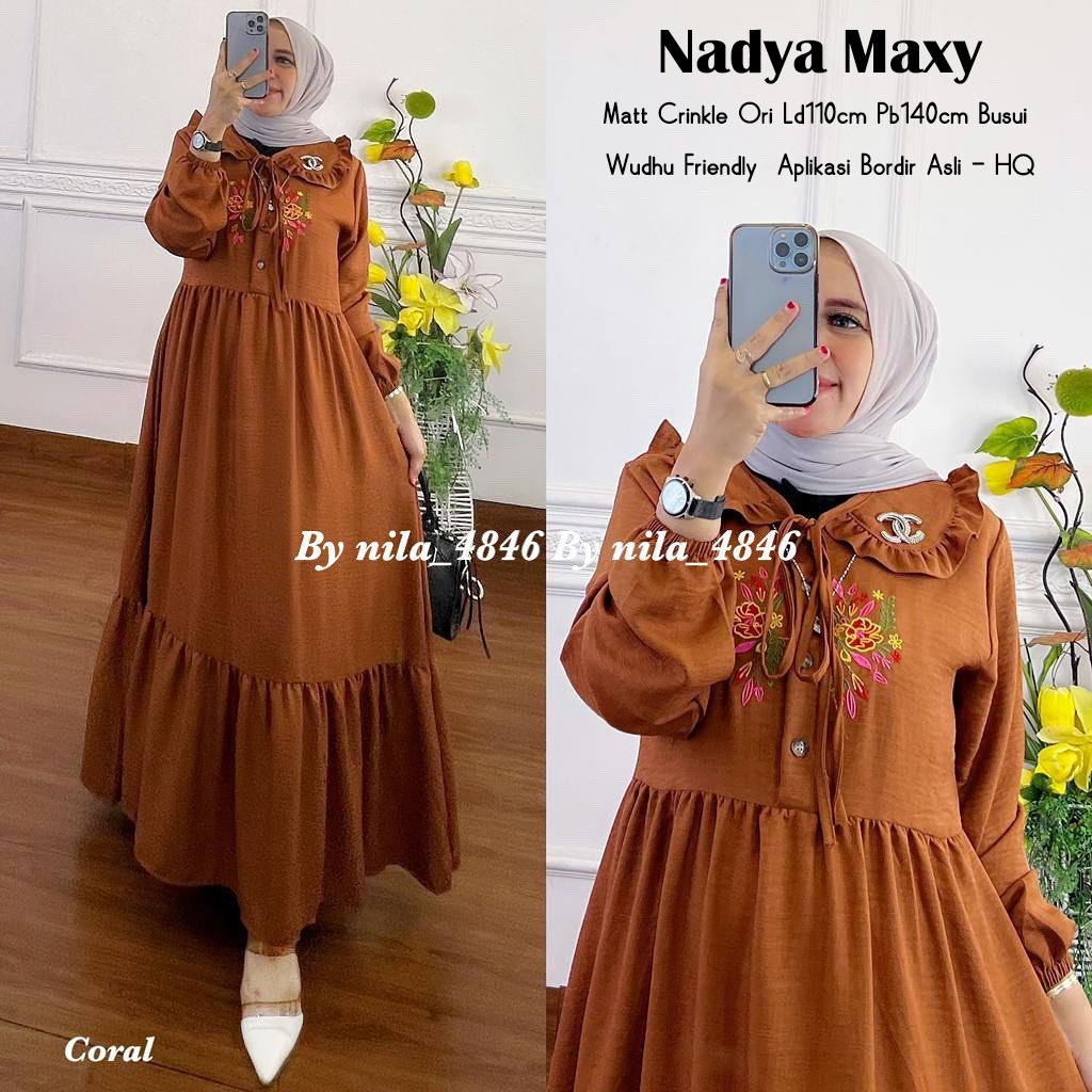 NADYA MAXI/MAXI DRESS CRINKLE/MAXI DRESS TRENDY/MAXI DRESS SIMPEL