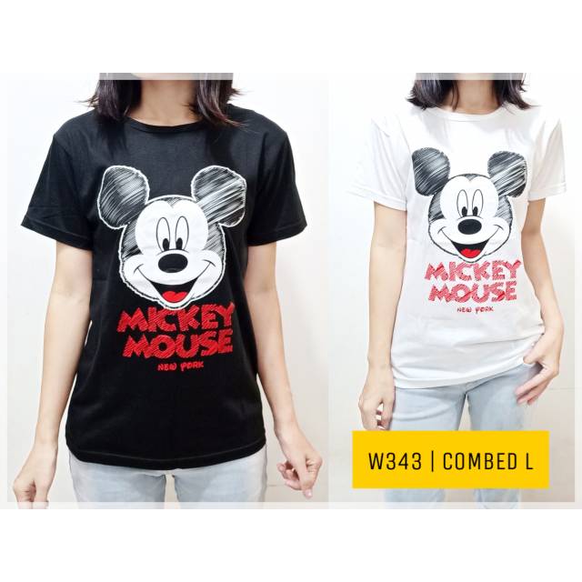  REALPICT TERMURAH KAOS KARAKTER  CEWEK TSHIRT MICKEY  