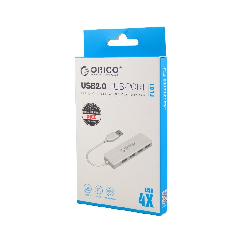 PROMO!! DISKON MURAH KABEL ORICO USB HUB EXT 4 PORT USB 2.0 FL01 UNIVERSAL