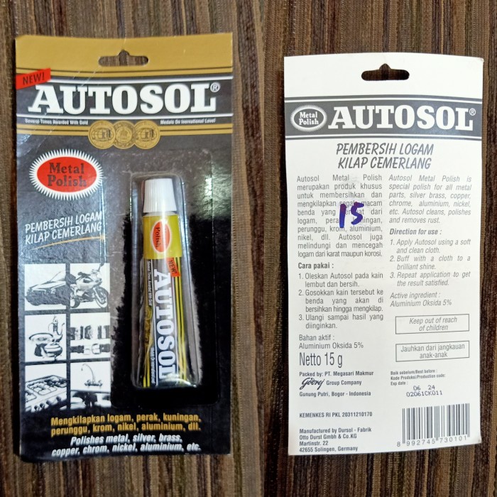 AUTOSOL OTOSOL POLISH POLES BESI METAL STAINLESS 15 GRAM TUBE KECIL