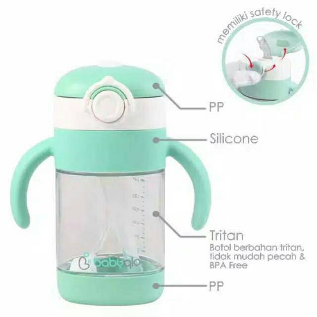 Babyqlo Tritan BabyStrawCup with Handle Botol Sedotan BQ-7004