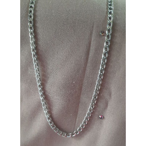 Kalung Titanium Pria Model Rantai Pipih