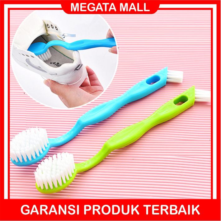 ♫ Megata ♫ A036 Sikat Sepatu Sandal 2 Sisi Alat Pembersih Sudut Siku WC Wastafel Serbaguni