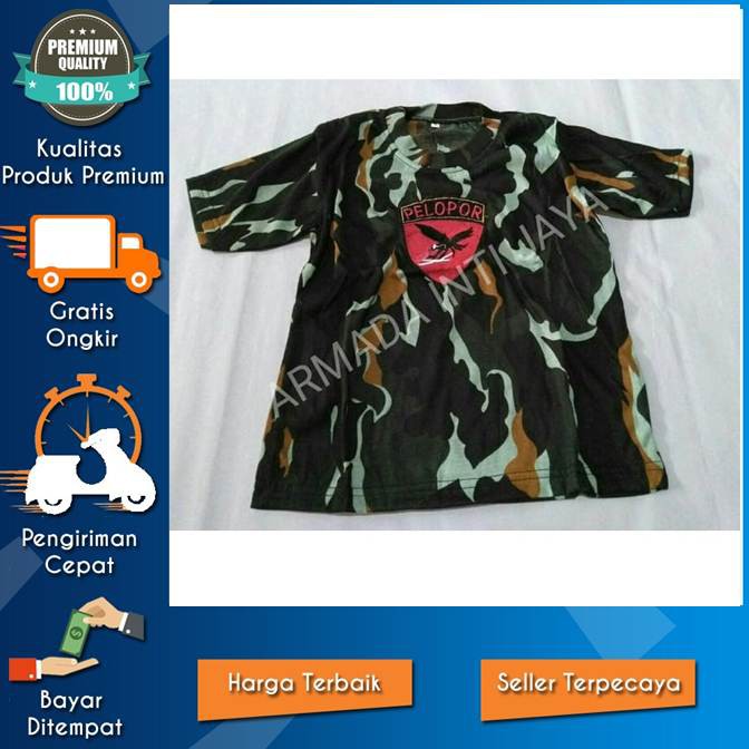 TERMURAH KAOS ANAK LENGAN PENDEK LORENG PELOPOR BRIMOB L STELAN ANAK PDK BRIMOB ARMD