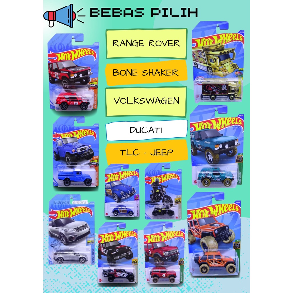 Hot Wheels Murah Original VW Volkwagen Beetle Range Rover Toyota Land Cruiser Bebas Pilih Varian