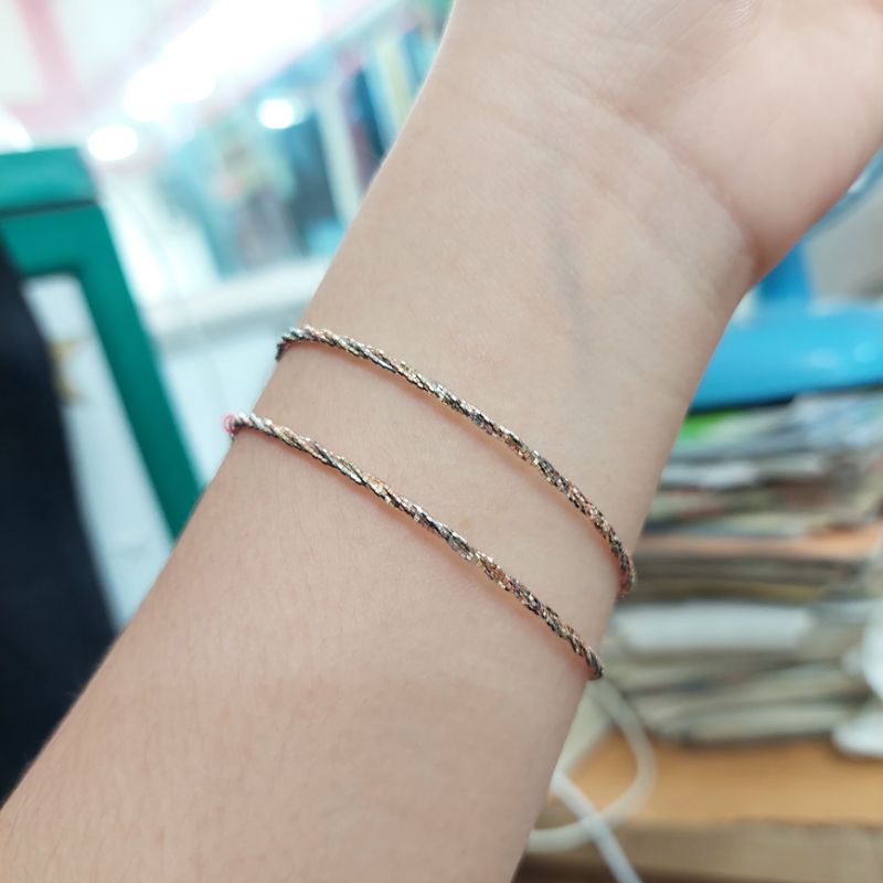 Gelang Choker lemntur emas asli kombinasi 3 warna cantik manis awet