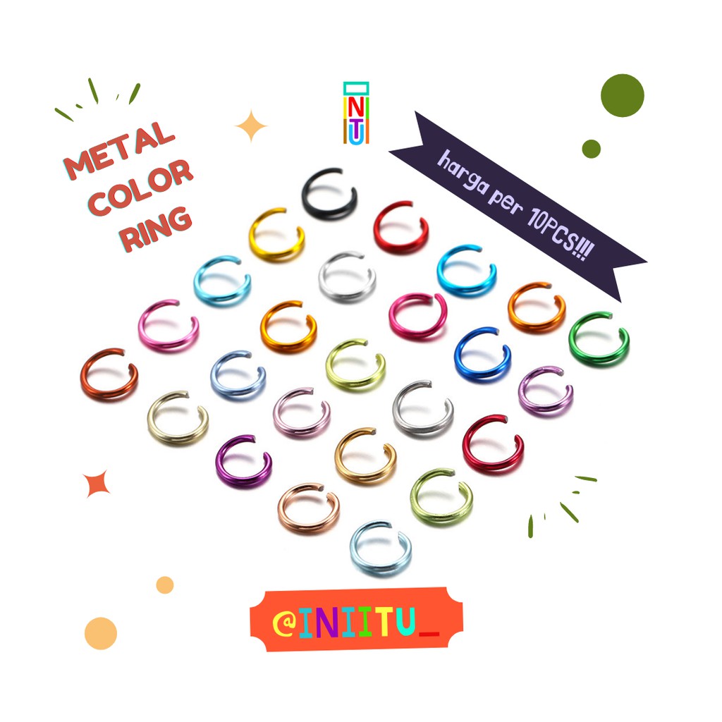 [Jump Ring Metal Color] Silver Rose Gold 8MM 6MM 10MM DIY Gantungan Kunci Pengait Keychain Warna-War