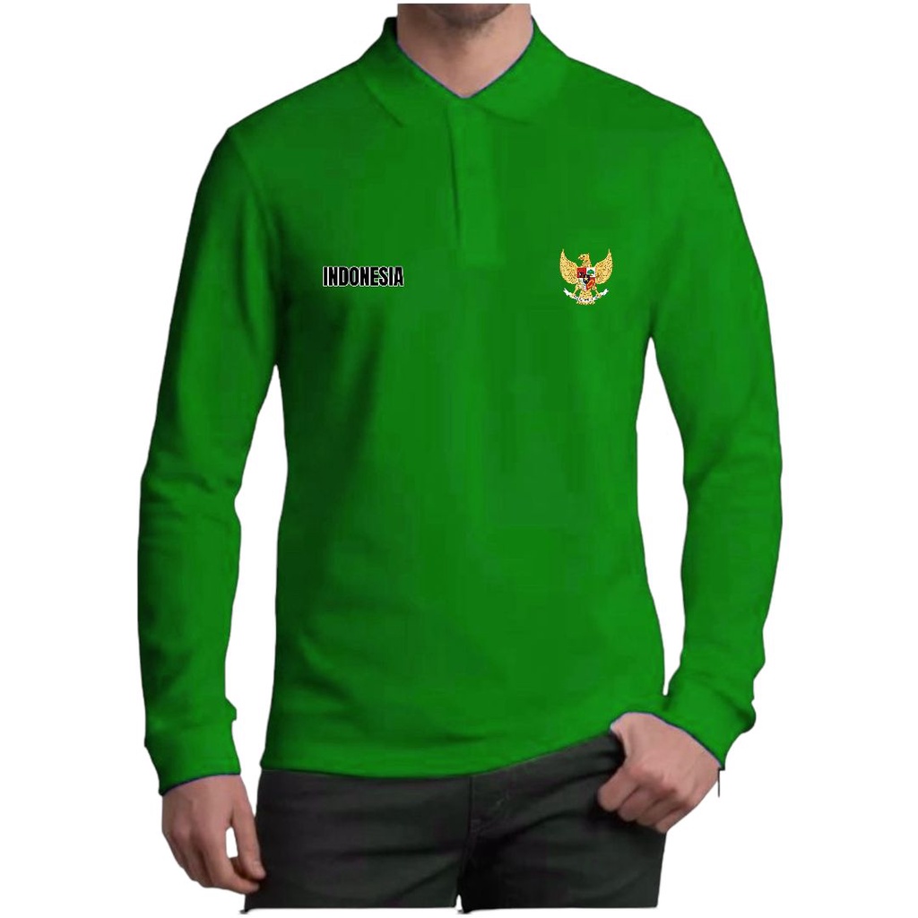 Kaospolos - Kaos kerah pria lengan panjang | kaos polo shirt distro logo Garuda Indonesia