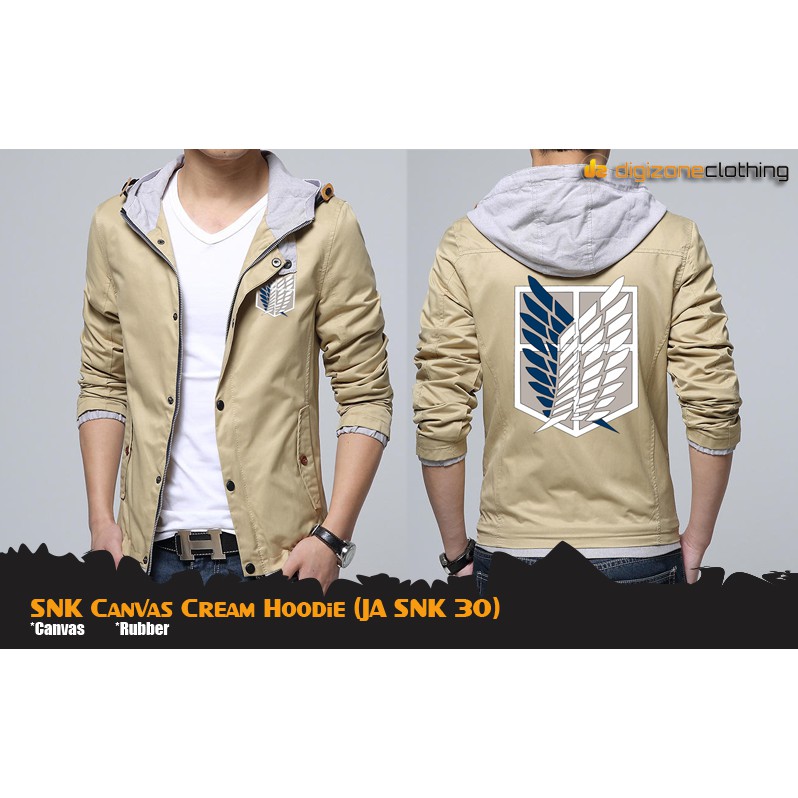 Jaket Anime Attack on Titan Recon Corps Scouting Legion Survey Corps Canvas Hoodie - JA SNK 30/72