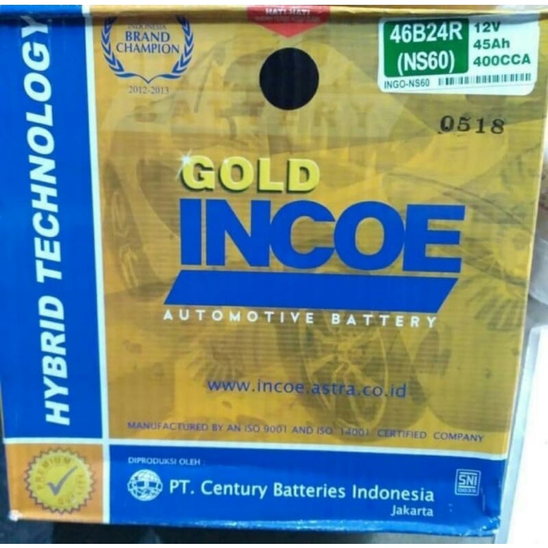 aki incoe gold ns60 12v-45ah