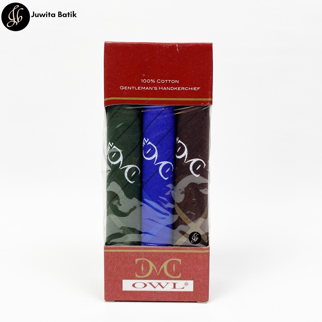 3 Piece Sapu Tangan Pria Dewasa Katun White Handkerchief 43x43cm