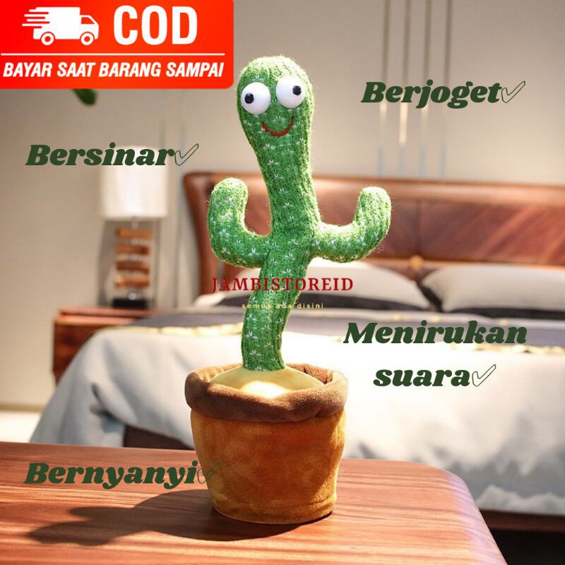 (JAMBISTOREID) GARANSI UANG KEMBALI JIKA PALSU Mainan Boneka Kaktus Bayi Import Dancing Cactus ASLI 