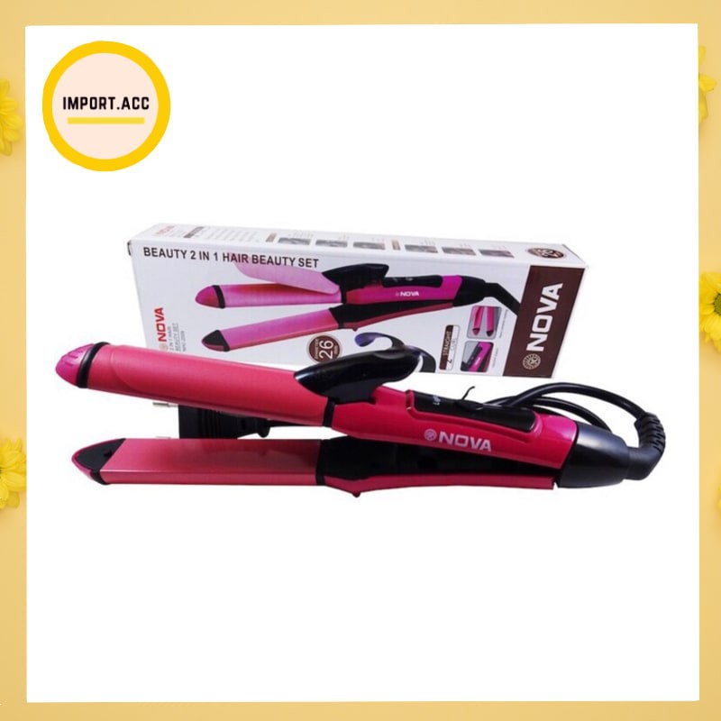 Catok nova mini 2in1 2 in 1 curly straight lurus keriting merk merek tipy nhc - 2009 rambut nhc-2009/Alat Rambut Kriting [IMPORT]