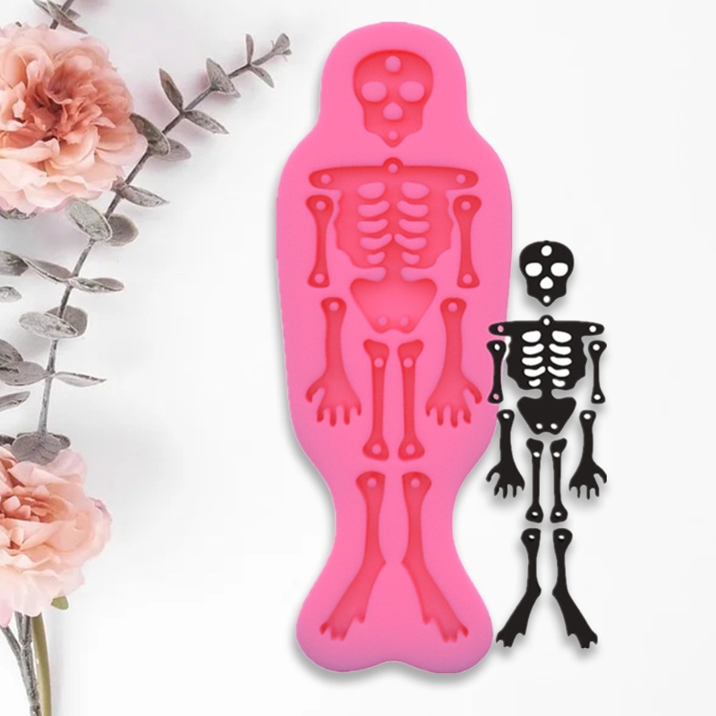 SIY  Skeleton Shape Keychain Epoxy Resin Mold Key Chain Earrings Pendants Silicone Mould DIY Crafts Jewelry Necklace Casting Tools