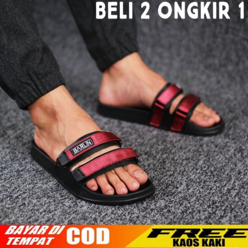 WOLF x ASTA - Sandal Casual Japit Pria Sendal Jepit Cowok Kulit Asli Full Leathers