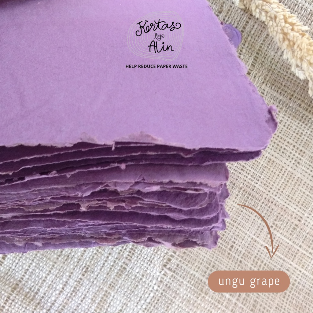 

Kertas Daur Ulang A5 Warna Grape – Handmade & Ramah Lingkungan