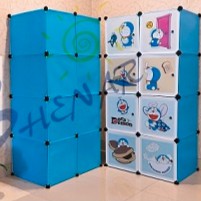 LEMARI PLASTIK DORAEMON  2X4 TINGKAT