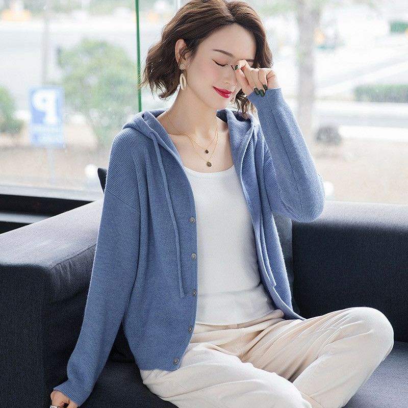 Cardigan Hoodie Kancing Knit Import TM (LM2)