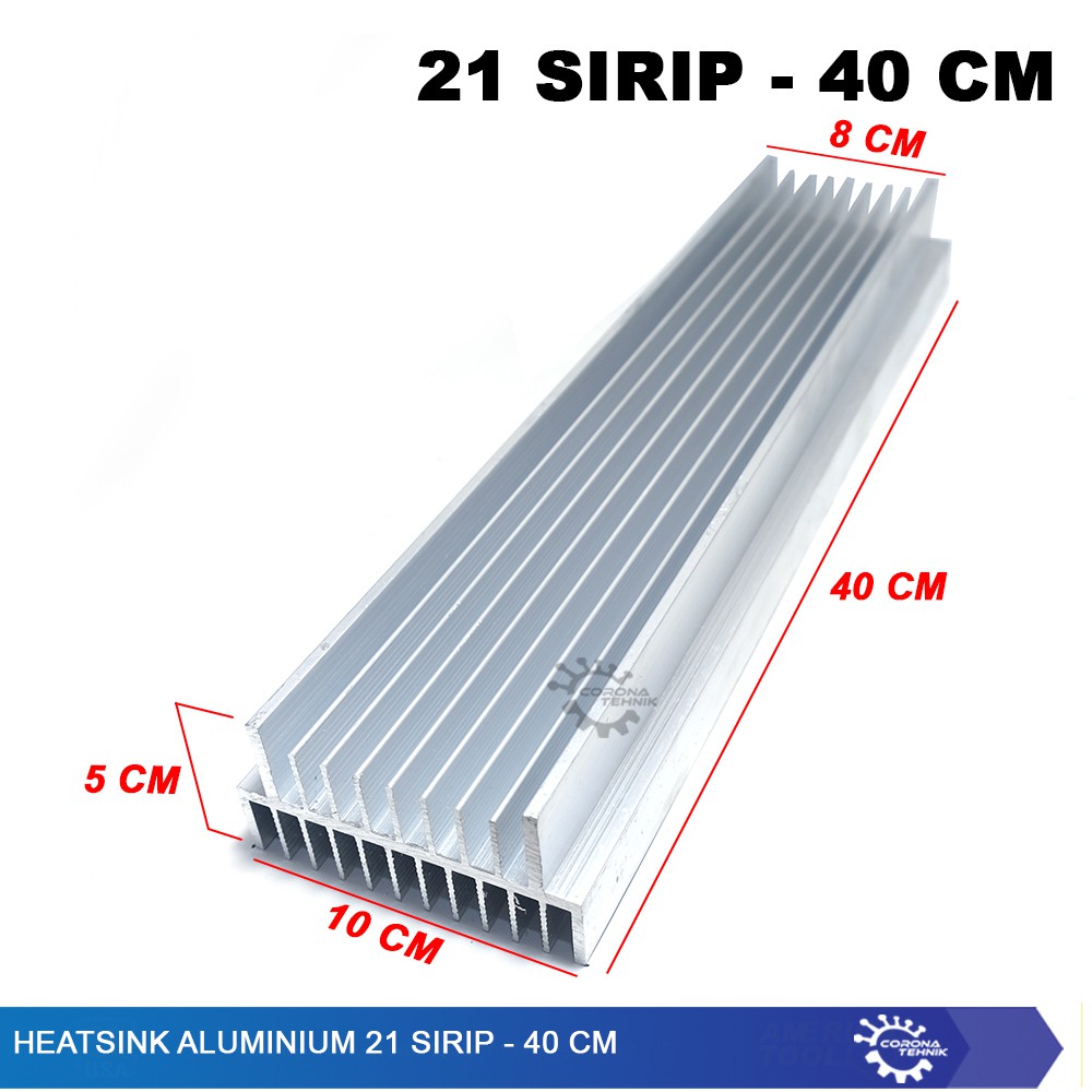 Heatsink Aluminium 21 Sirip - 40 cm