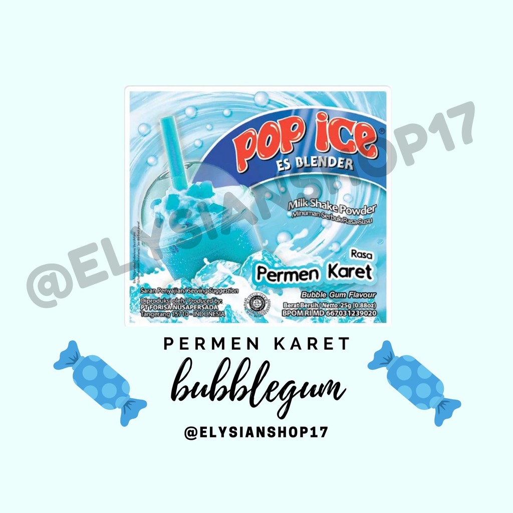 

Pop Ice Bubble Gum / Permen Karet 1 Renceng (10 Sachet)