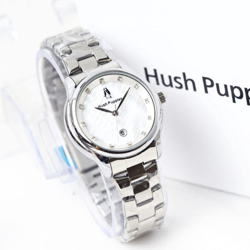 COD-Jam Tangan Wanita Cewek Hush Puppies Rantai permata Simple Elegant Mewah Staintless Steel