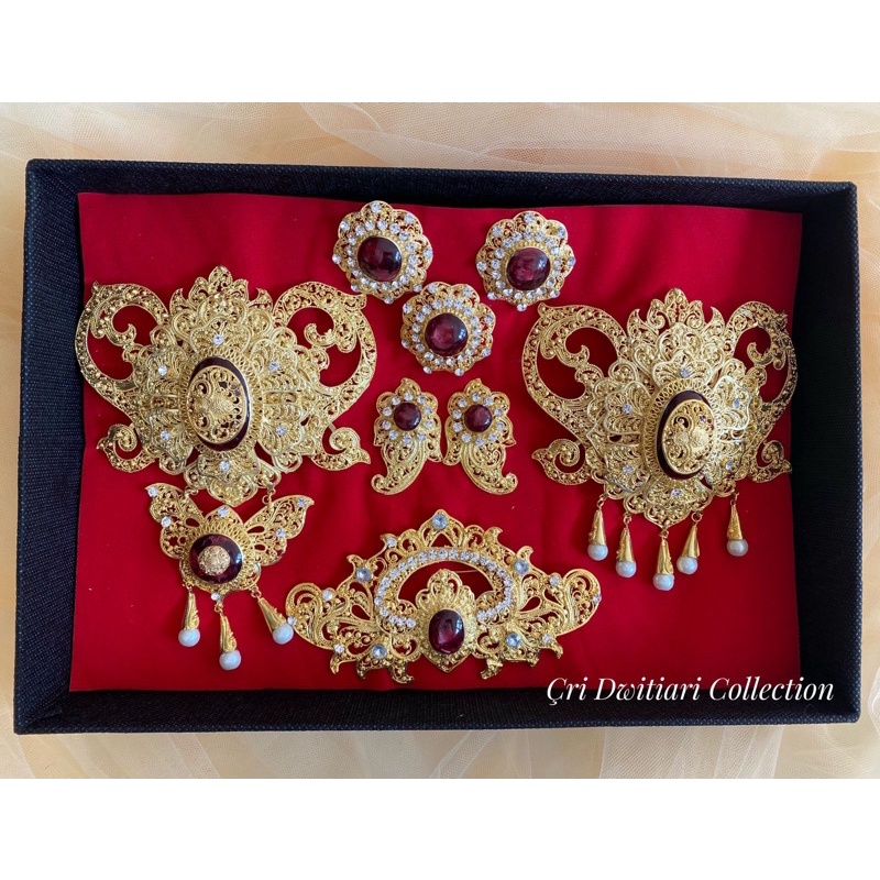 Set Bros Pasangan Aksesoris Pengantin Bali/ Bros Couple/ Bros Paket Pengantin/ Alpaka