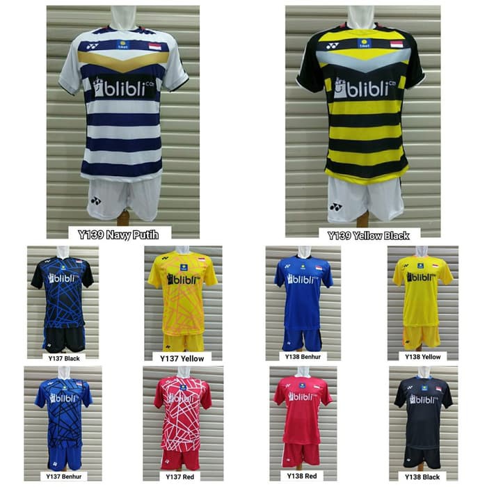 Kaos Jersey Setelan Baju Olahraga Badminton Bulutangkis LiNing