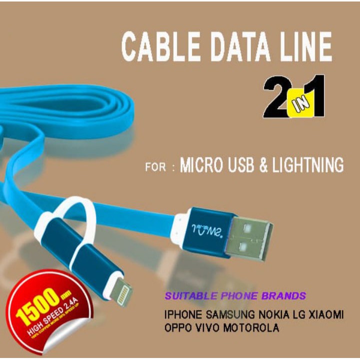 Kabel Charger Data Universal Jaws Warna Iphone5 Samsung Oppo ViVo Xiaomi Realme