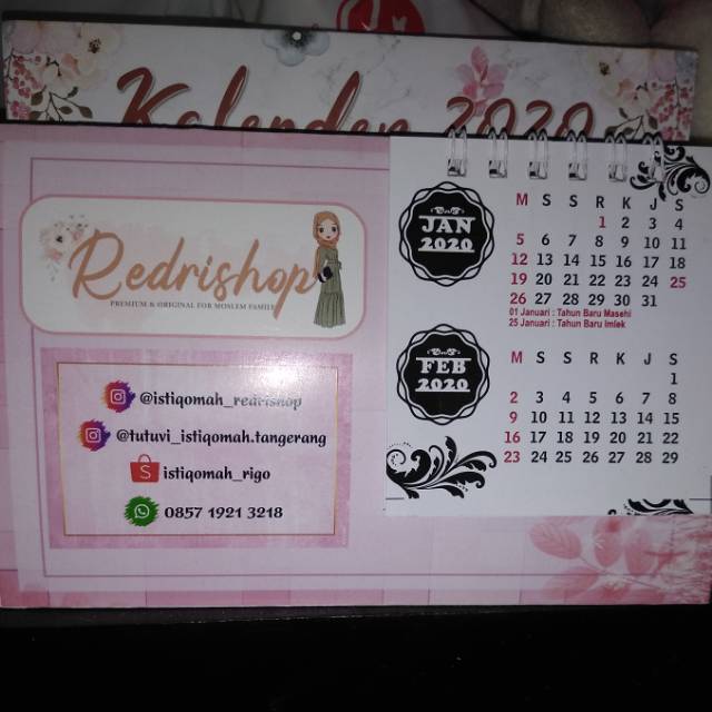 

Souvenir kalender meja mini costumize