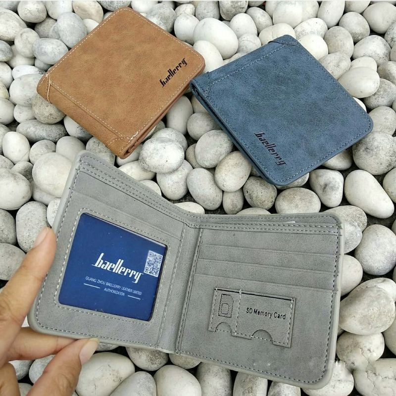 DP05 Dompet Saku Lipat Pria Original Baellerry Bahan Kulit Sintetis