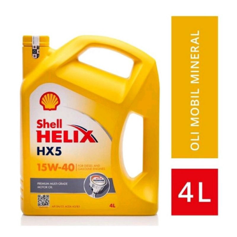 OLI MOBIL SHELL HX5 OLI SHELL HX5 SAE 15W-40 GALON 4LITER ORIGINAL OLI MOBIL TERMURAH ASLI