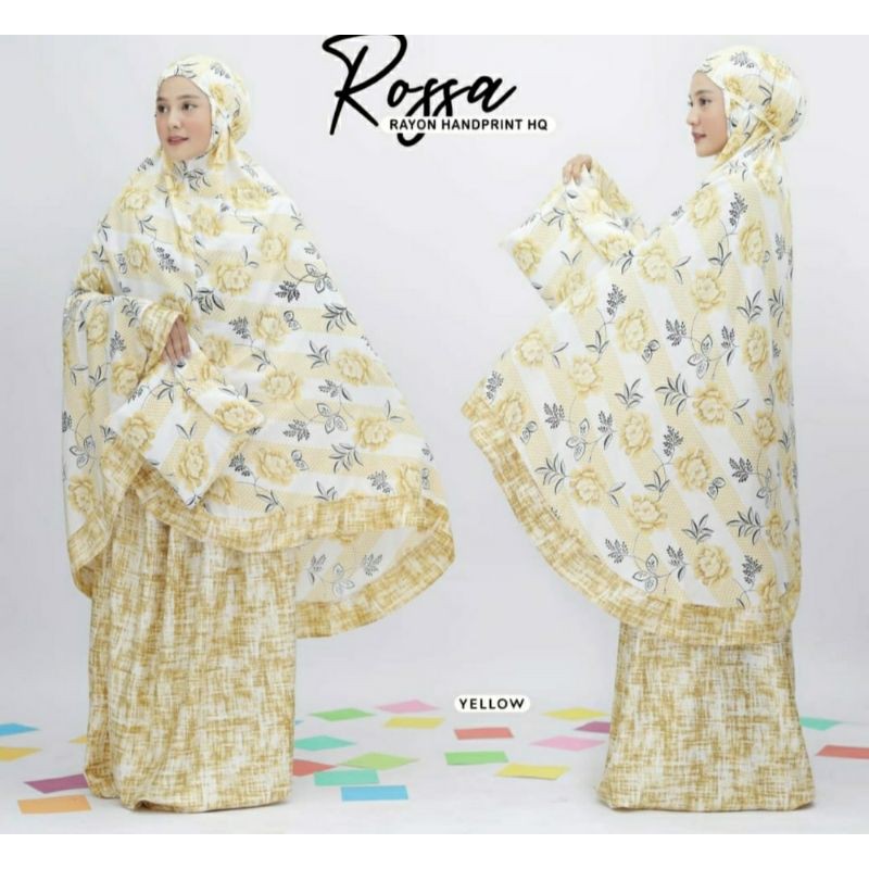 rossa mukena dewasa - mukena mom motif bunga mawar - btc solo harga reseller