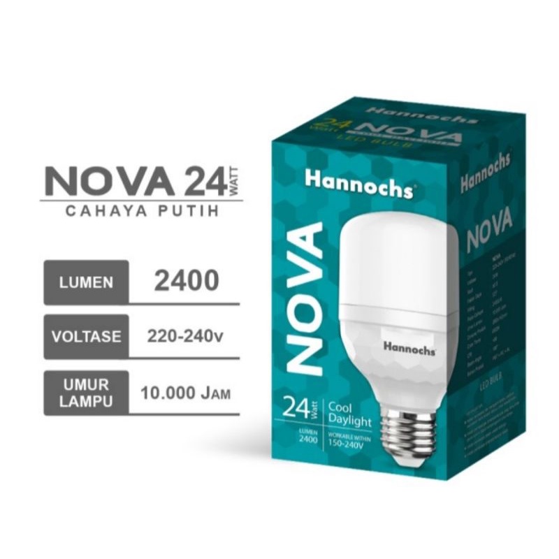 Bohlam lampu led hannochs Nova 12, 18, dan 24 watt cahaya putih