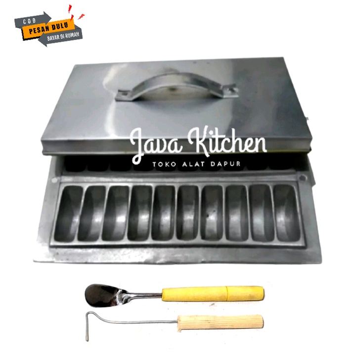 Cetakan kue pancong Cetakan kue pukis bandros 20 lubang gratis tutup spatula dan pengait