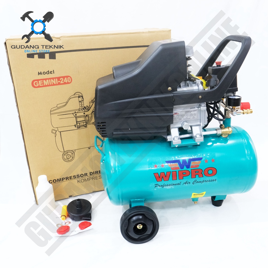 Kompresor Angin Udara 24L WIPRO GEMINI 240 1Hp / Portable Air Compressor 24 Liter 240 1 Hp WIPRO