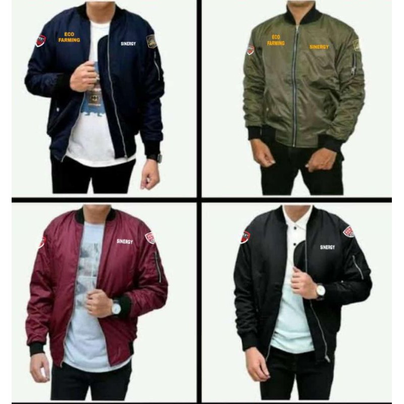 jaket bomber eco racing / eco farming bahan taslan