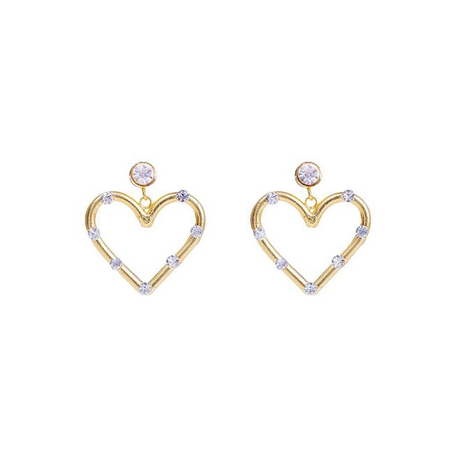 LRC Anting Tusuk Fashion Gold Gold-plated Love Gold-plated Artificial 44795Crystal Earrings D