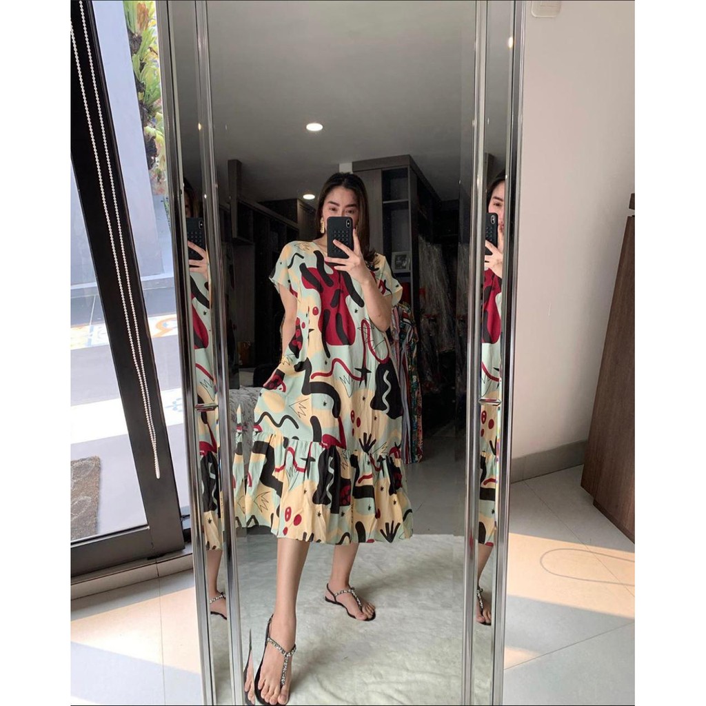 Daster Wanita Busui / Homedress / Daster Kekinian - Biru Muda Bintang