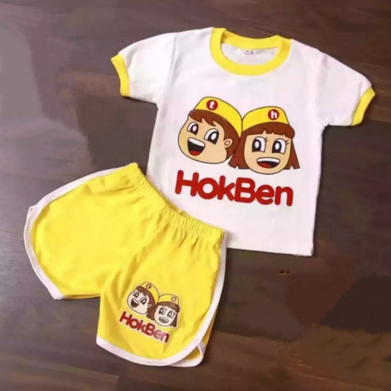setelan anak kaos HokBen size 1 - 6 thn