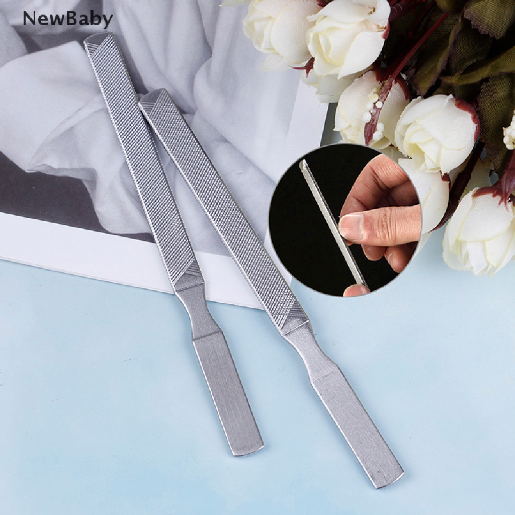 NewBaby Stainless steel metal file nail art beauty dual sided pedicure manicure tool ID