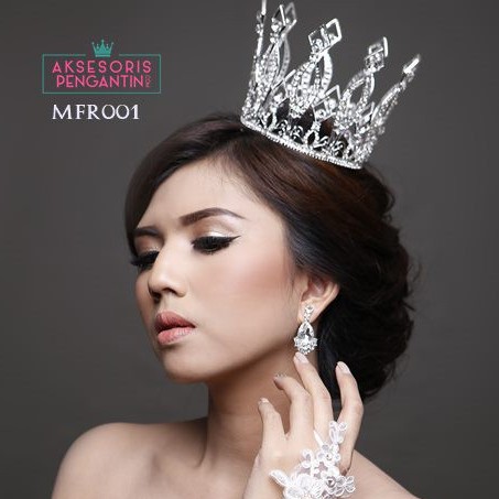 [READY STOCK] CROWN WEDDING MAHKOTA PENGANTIN ROYAL PREMIUM FULL ROUND SILVER MFR001