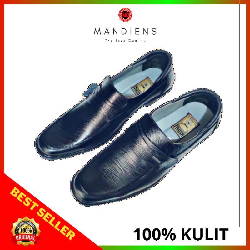 Mandiens - Sepatu Pantofel Kulit Asli Medali BJ161 Export Quality