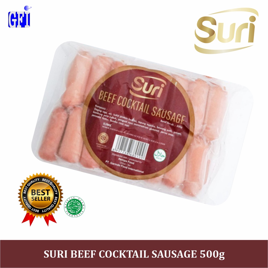 

Beef Cocktail Sausage / Sosis Sapi Beku halal Kemasan 500gr isi 32 pcs