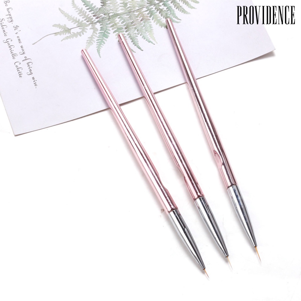 Providence 3pcs / Set Kuas Nail Art Gagang Ergonomis Ultra Tipis Untuk Manicure