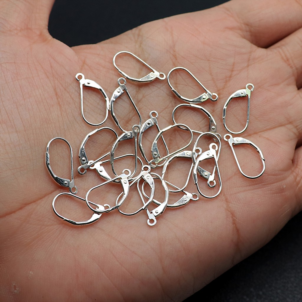 Bahan Perak 925 Hook Anting | Hook Anting Perak Asli | Bahan Aksesoris Anting | Kait Anting Silver