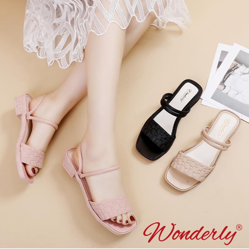 Sepatu Wedges Korea Wanita | Sandal Slop Wedges Jelly Karet Wonderly | 713-2