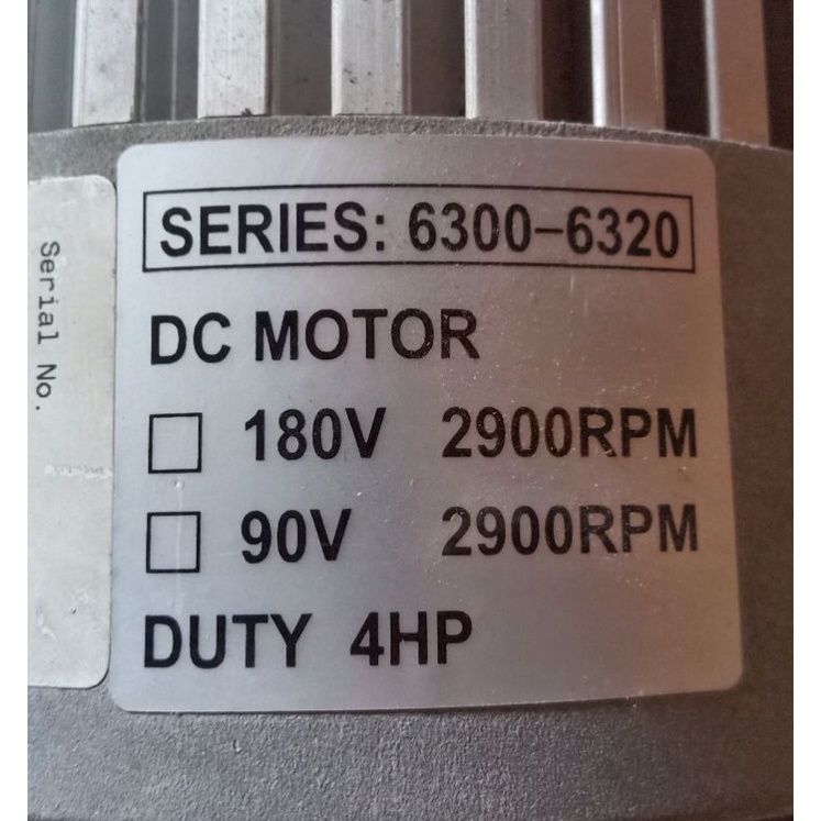 Dc Motor Treadmill 180V 4Hp/3Hp Series 3000/Series 6300-6320 180V 3900