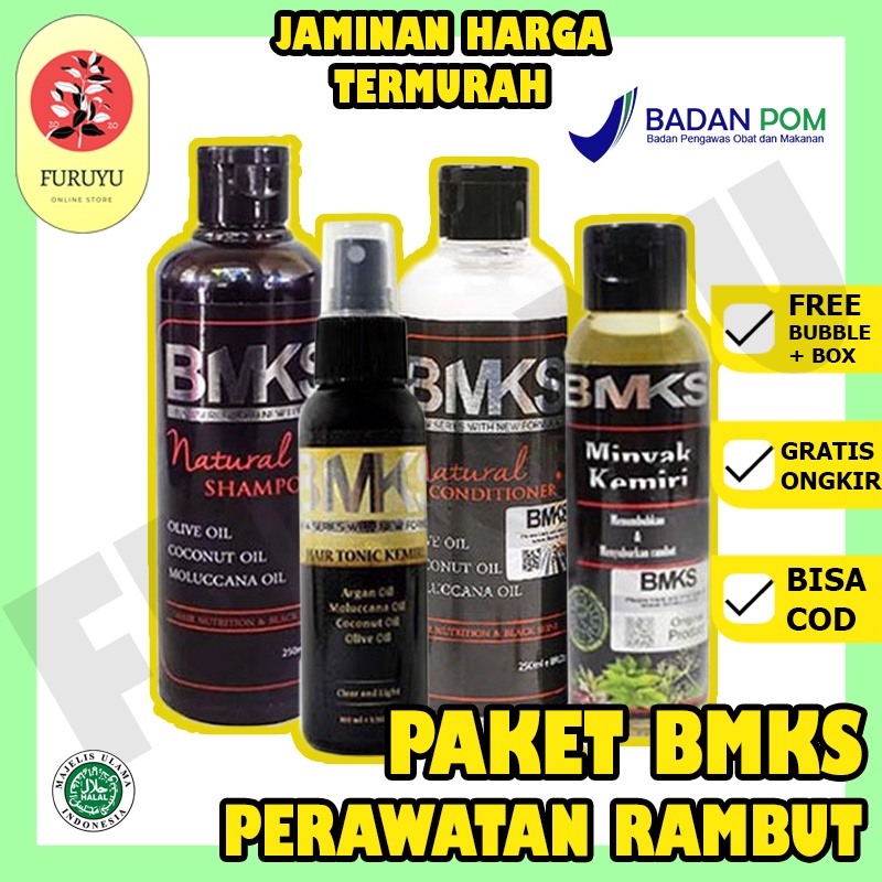 Minyak Kemiri Tonic Shampoo Conditioner Paket Perawatan Penyubur Penumbuh Rambut Rontok BMKS