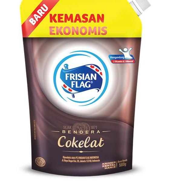 

오 Frisian Flag Kental Manis Cokelat Pouch 545gr Baru