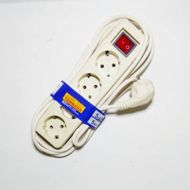Kabel rol 5 meter lubang 4 stop kontak